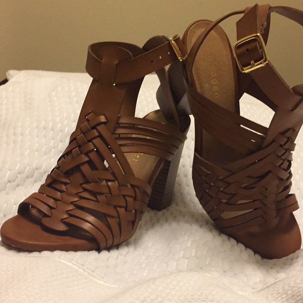 Madden girl block heel sandals, olny worn once